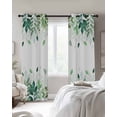 thumbnail image 3 of Green Leaf Blackout Curtains 90 Inches Long for Bedroom, Fall Plant Country Vintage Watercolor White Thermal Insulated Room Darkening Black Out Window Curtain Panels Grommet Drapes for Living Room, 3 of 8