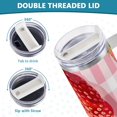 thumbnail image 5 of Strawberrys Girds 40 oz Tumbler with Handle Insulated&nbsp;Travel Mug&nbsp;Lid Straw Leak Proof Steel Vacuum Water Bottles Glasses Fits in Car Cup Holder, 5 of 7