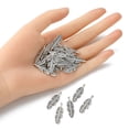 thumbnail image 5 of 30pc Tibetan Style Alloy Pendants Feather Cadmium Free & Lead Free Silver 28x8.5x2mm Hole: 1.5mm, 5 of 6