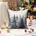 thumbnail image 6 of Christmas Pillow Covers 18x18 inch Set of 2 Christmas Decorations Watercolor Blue Christmas Tree Rustic Style Nature Forest Print Decorative Throw Pillows Winter Christmas Decor 003K, 6 of 6