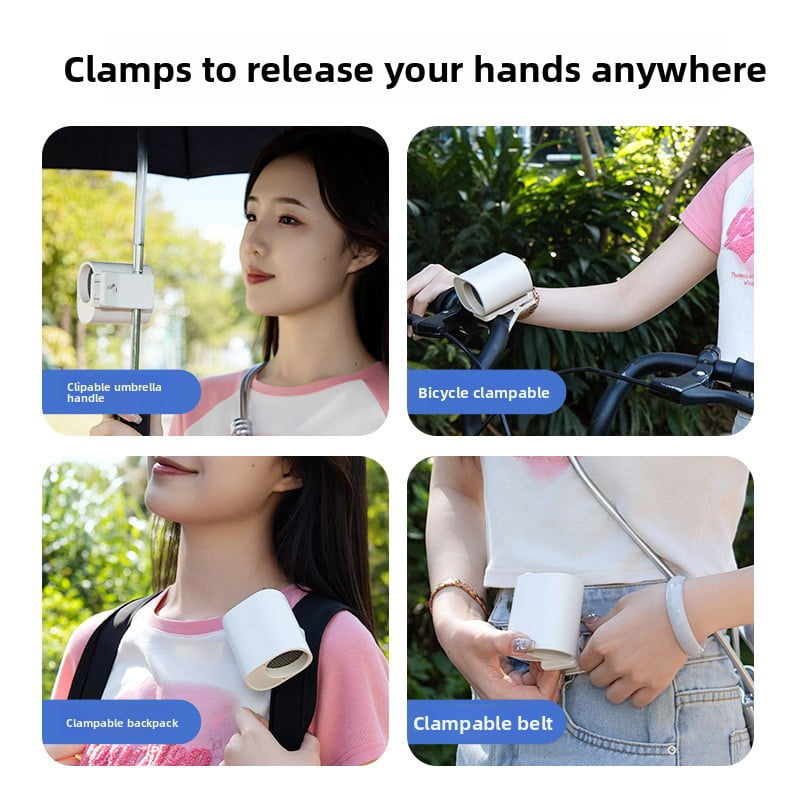 Car Clip On Fan with LED Display - 360° Rotation, 100 Speeds Adjustable, USB Rechargeable Personal Cooling Fan 1800mAh Battery