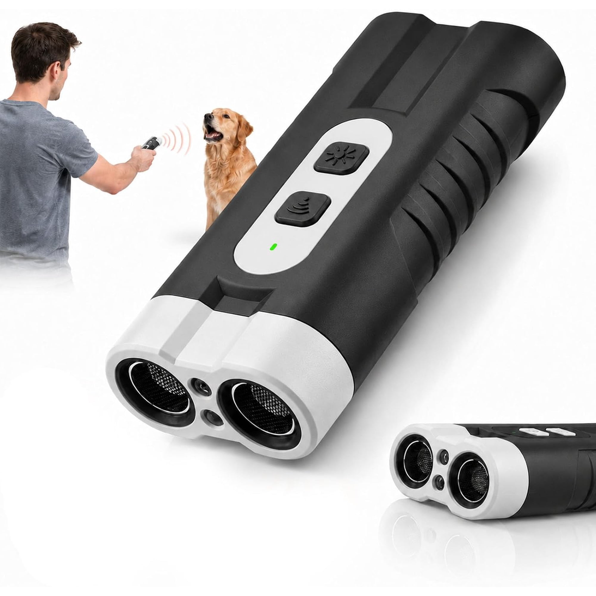 2026 Upgraded Anti-bark Device for Dogs, Ultrasonic Dog Bark Deterrent with Dual Sensors & LED, Portable Pet Training Tool to Stop Barking, Sonic Silencer Repeller Indoor Outdoor (#D)
