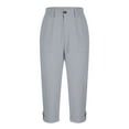 thumbnail image 6 of YOIAVAIOY Women's Comfort Capris Solid Hiking Cargo Capri Pants Lightweight Breathable Casual Cropped Pants Gray XXXL, 6 of 8