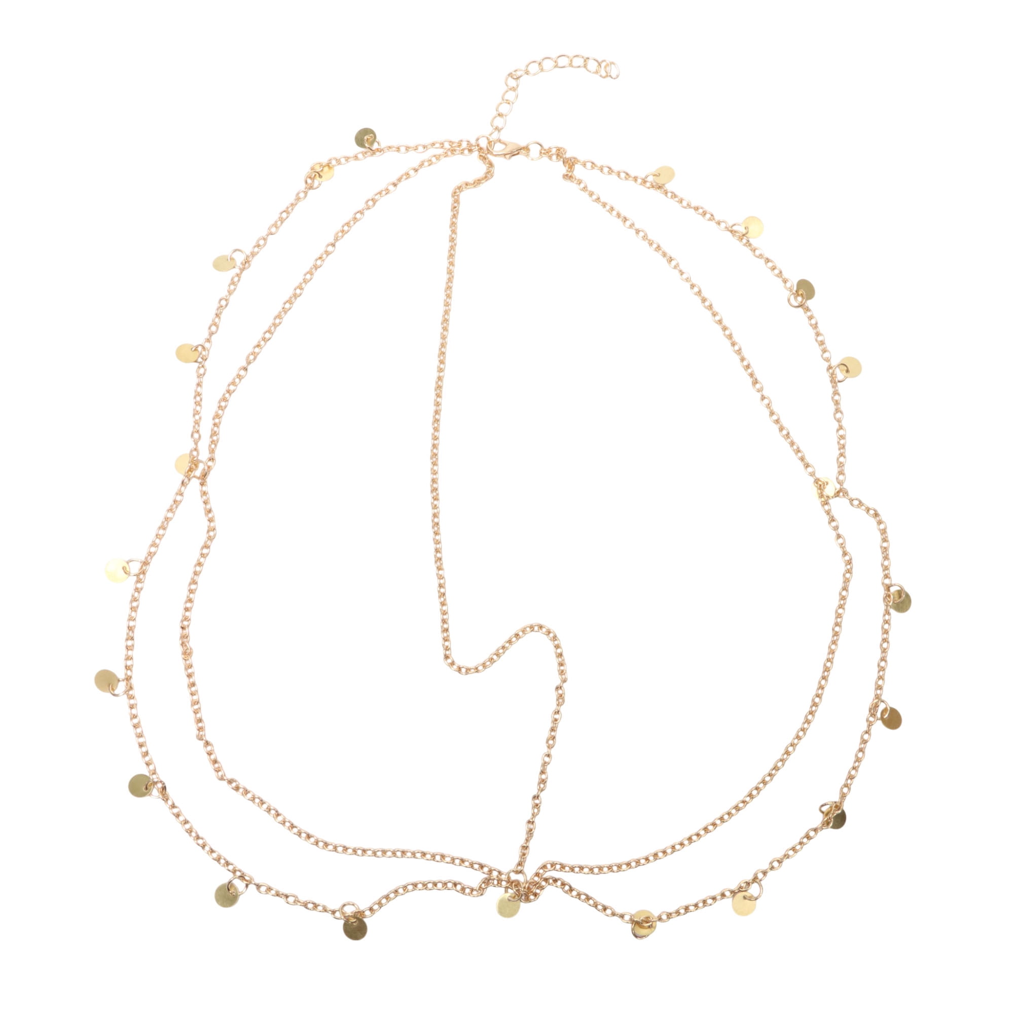 Unique Bargains Headpiece Multi-layered Tassels Head Chain Gold Tone 1 Pc