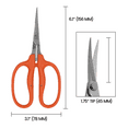 thumbnail image 6 of Zenport ZS420 Curved MasaMasa Trim Scissors, 1.4 Inch Stainless Steel Blades, Red, 6 of 6