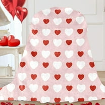 Heart Print Flannel Blanket Soft Lightweight Throw for Couples Romantic Gift for Valentine s Day Anniversary Picnic Sofa Use(C)
