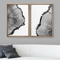 thumbnail image 2 of PixonSign Framed Wall Art Set Duotone Trees Ring Detail Print Nature Wilderness Mixed Media Farmhouse/Country Artwork Vintage Canvas Print Wall Decor for Room, Entryway - 16"x24"x2 Panels Natural, 2 of 5