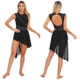 thumbnail image 3 of Mallas de gimnasia para mujer, ballet, danza, patinaje artístico, vestido de malla transparente con brillantes y diamantes de imitación, tutú de bailarina para adultos, ropa de baile, 3 of 5