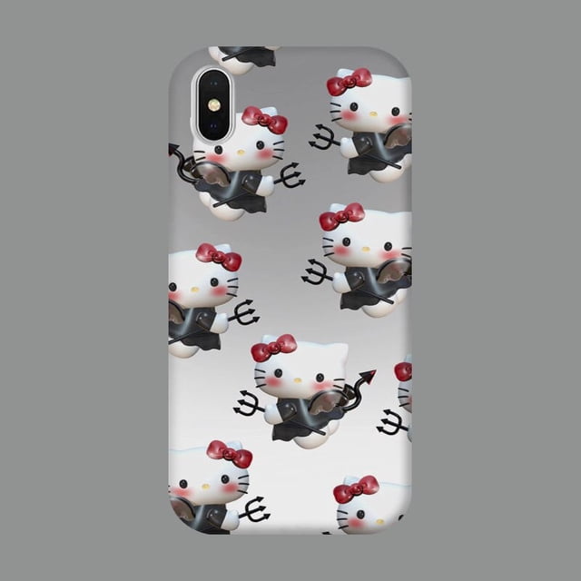 Funda de teléfono Hello Kitty para IPhone 11, 12, 13 Pro, XS, Max, XR, X, 7, 8Plus, carcasa de silicona suave transparente de Anime de dibujos animados oscuros