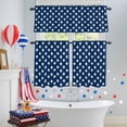 thumbnail image 4 of 4th of Kitchen Curtains Valances 3 Piece Set, July Patriotic Independence Day USA Flag Star Blue Rod Pocket Tier Curtain and Valance Drapes for Small Window 24 Inch Length for Bedroom Cafe, 4 of 9