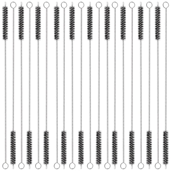 20 Pieces Straw Cleaner Brushes Sets, 9.8” Stainless Steel Straw Cleaner, Straw Brush Long Pipe Cleaners for Sippy Cup, Tumbler, Water Bottle, Drinking Straw