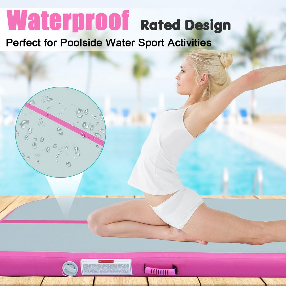 Air mat Tumble Track 10ft 13ft 16ft 20ft Gymnastics Inflatable Tumbling mat 4in 8in Thickness for kids Home Use Gym Yoga Training Cheerleading with Electric Air Pump Carry Bag