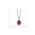 thumbnail image 2 of Sterling Silver Polished Created Ruby and Cubic Zirconia Necklace - .45 cwt - 18 Inch, 2 of 2