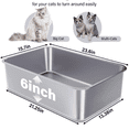 thumbnail image 3 of Stainless Steel Litter Box 2 Pack, 23.6“x15.7"x6" Deep Stainless Steel Cat Litter Box Extra Large, XL Metal Litterbox for Big Cats with High Sides, Non Stick Surface, Easy to Clean, 3 of 5