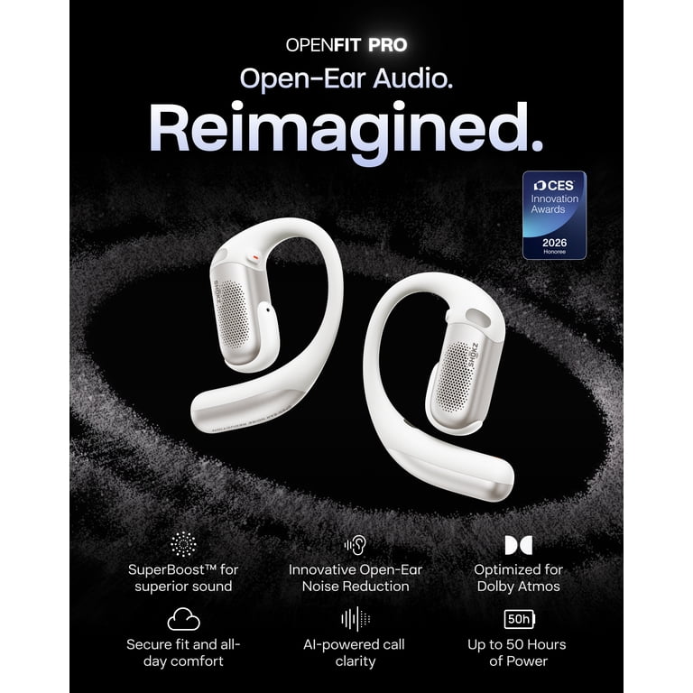 SHOKZ OpenFit Pro Open-Ear True Wireless Earbuds with Open-Ear