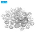 thumbnail image 3 of Uxcell Flower Bead Caps, 100Pcs 14x5mm Hollow Metal Spacer Bead End Caps Silver Tone, 3 of 6