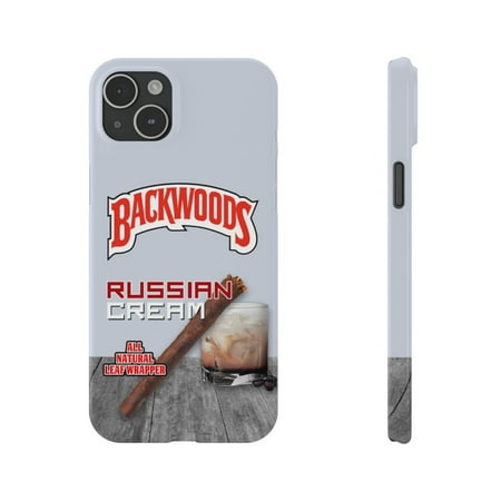 iPhone Slim Case Backwoods Russian Cream White Black Woods Vanilla Flavor - iPhone 15 Plus