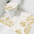 thumbnail image 3 of Palm Trees Bath Mat 3 Piece Bathroom Rug Set, Yellow Tropical Plants Summer Forest Scenery Non Slip Bath Rug Contour Mat and Toilet Lid Cover, Absorbent Shower Mats Soft Bath Rugs and Mats Sets, 3 of 8