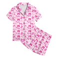 thumbnail image 3 of Hiijoy Big Girls Pajamas Bow Print Short Sleeve Top Shorts Sleepwear Pj's, Sizes 2-13, 3 of 4