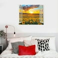 thumbnail image 5 of Nawypu Sunflower Wall Art Decor for Living Room Window Style Sunset Canvas Picture for Bedroom Realism Yellow Flowers Filed Artwork for Bathroom Nature Landscape Prints Paintings for Kitchen, 5 of 5
