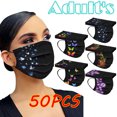thumbnail image 2 of Dsscvnef Adult Butterfly Black Mask Disposable Face Mask Industrial 3Ply Ear Loop 50PCS, 2 of 4