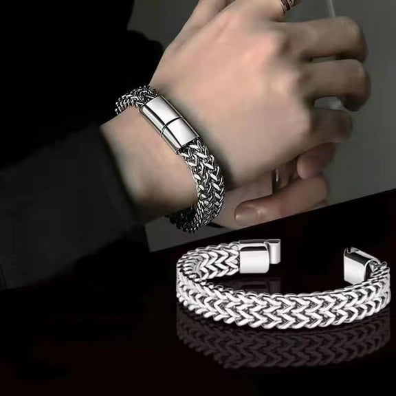 304 Stainless Steel Punk Style 304 Stainless Steel Curb Chain Bracelets for Men with Buckle 9 1/8x1/4 inch(23x0.8cm) 304 Stainless Steel