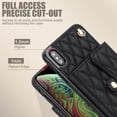 thumbnail image 3 of Allytechgroup for iPhone XS/X Wallet Case with 5 Cards Holders, Detachable Hand Strap & Shoulder Lanyard RFID Blocking Shockproof Protective Phone Case for Girls Women, Black, 3 of 8