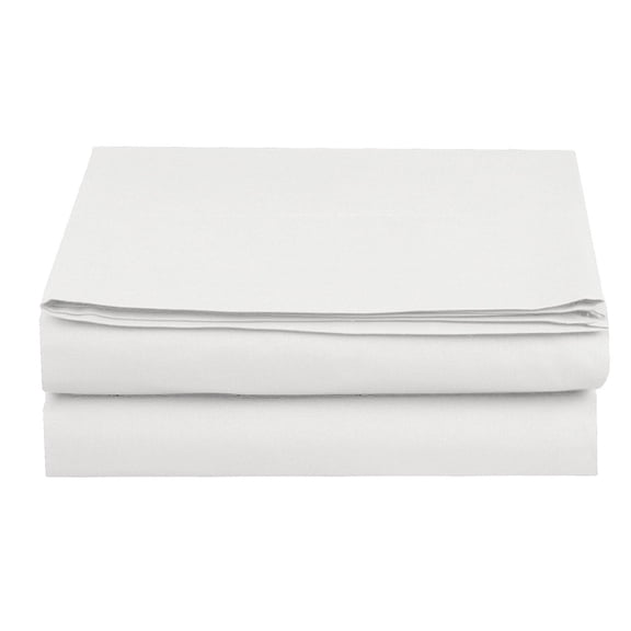 Elegant Comfort Queen Flat Sheet Only, Cooling Breathable Microfiber Top Sheet, Fade Resistant, White