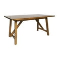 thumbnail image 2 of Merrick Lane 60" Wooden Dining Table with Trestle Style Base and Seating for 6 in Light Cappuccino, 2 of 12
