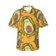 thumbnail image 1 of Balery Avocado Dog Camisas hawaianas de manga corta para hombre, camisas playeras de corte holgado, camisas de vacaciones con botones,Large, 1 of 7