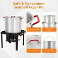 thumbnail image 2 of Soonbuy 60 Qt Seafood Boil Pot, Steam/Boil Basket & Strainer, Outdoor 110000 BTU Propane Jet Burner & Lifting Hook,10 PSI Regulator, Sliver, 2 of 6