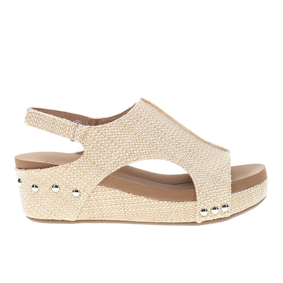 Corkys Womens Volta Ii Studded Slingback Wedge  Casual Shoes