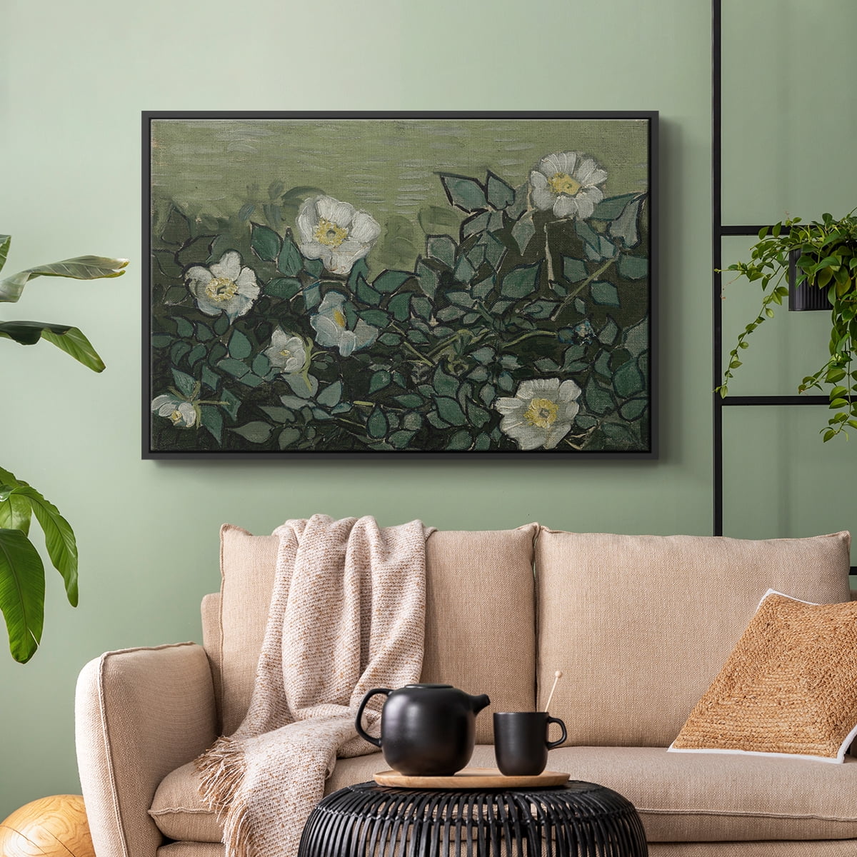 Vintage Botanical Print-LXXXV By Wexford Home Framed in Black Wood Gallery Wrapped Canvas 27 in. x 41 in.