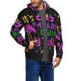 thumbnail image 2 of Honeii Mardi Gras with Flamingo Print Hoodies for Men, Pullover & Full Zip, Breathable Zip up Hoodie, Sweatshirt-Medium, 2 of 5