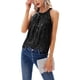 thumbnail image 2 of Tops de lentejuelas para mujer, tops camisola sin mangas con cuello halter, camisetas sin mangas de fiesta, 2 of 5
