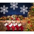 thumbnail image 4 of Copos De Nieve Grandes – Juego De 5 Copos De Nieve Blancos Con Purpurina – Medidas 12.0 In De Profundidad – Dos Diseños Variados Decoraciones De Copos De Nieve – Decoración De Ventana Con Copos De Nie, 4 of 5