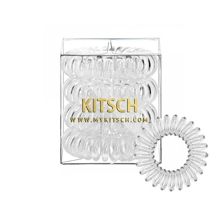 Kitsch 4 Piece Hair liquid Set, Top Rated & Best Value Phone Cord Hair Tie,