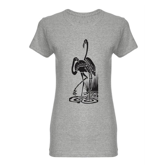 Beautiful Flamingo Design Shaped T-Shirt Women -Image by Shutterstock, Female Large