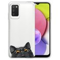 thumbnail image 1 of WIRESTER Transparent Soft Gel TPU Clear Case Slim Protective Cover for Samsung Galaxy A03S 4G LTE (Not 5G) 6.5" 2021, Animal Black Bombay Kitten Cat, 1 of 3