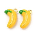 thumbnail image 2 of Brass Enamel Pendants Real 18K golden Plated Banana 14.5x10x4.5mm Hole: 1.5mm, 2 of 3