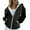 Black, variant on Oversized Track Jacket with Zipper for Women Casual Long Sleeve Pocket Sweatshirt Fall Fashion Hooded Top L Size Black