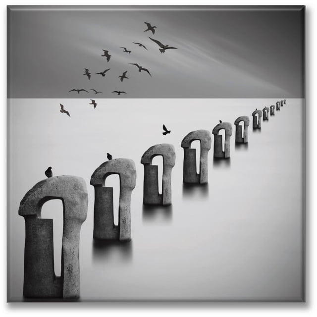 Cuadro Canva Pixtreats Listo Para Colgar Tipo Galería Mar De Niebla 100X100 cm