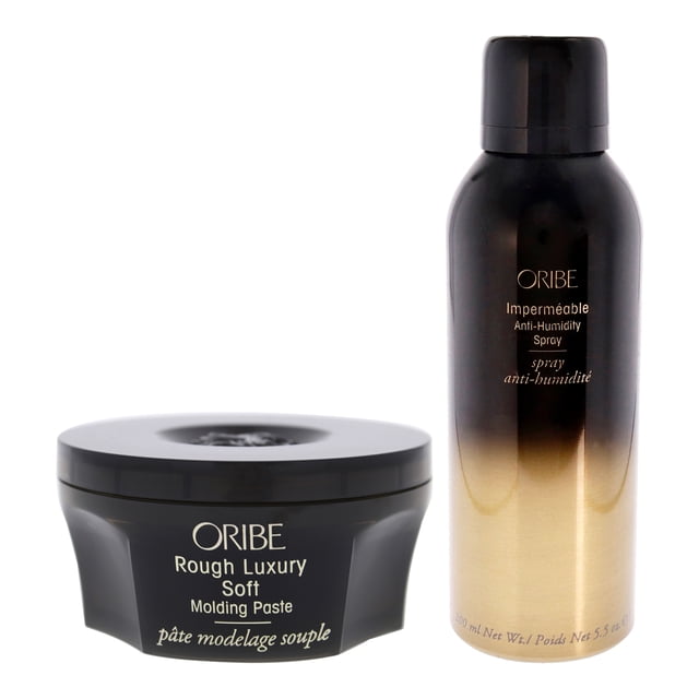 Kit de pasta moldeadora suave y rugosa de lujo y spray antihumedad impermeable de Oribe para unisex: kit de 2 piezas: crema de 1,7 oz y laca para el cabello de 5,5 oz