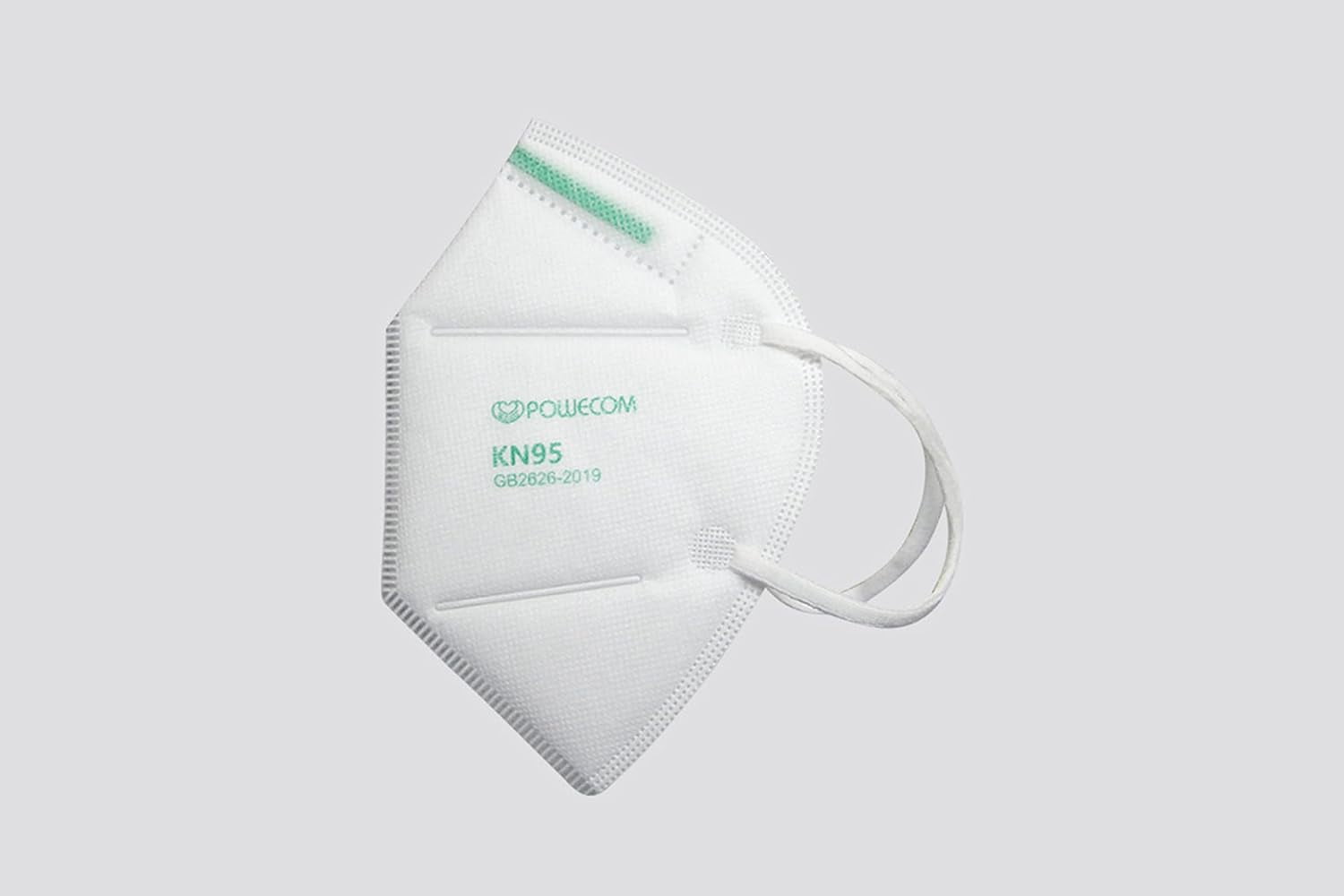 Powecom KN95 White Earloop Face Masks, 120 Count Pack, 1200 Piece