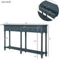 thumbnail image 2 of Knocbel 58in Long Accent Entry Console Table with Drawers & Bottom Open Shelf, Solid Wood Sofa Couch Side Table for Entryway Hallway Living Room (Antique Navy), 2 of 16