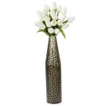 thumbnail image 1 of Hammered Metal Decorative Centerpiece Flower Table Vase Two Tone Black and Gold 20 Inch, 1 of 2