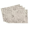 thumbnail image 1 of SARO 0044.N1420B Old Fashioned Vintage Script Print Design Placemat  Natural - Set of 4, 1 of 3