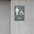 thumbnail image 4 of JPPlus ADA-Compliant Braille Signs Featuring Grade 2 Braille & Raised Tactile Text. Ready to Install, 2-Pack (Light Grey/White, Men Handicap), 4 of 4