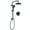 Matte Black, variant on Multi Function Handheld Shower Head, Wall Mounted Exposed Shower System with Rough-In Valve