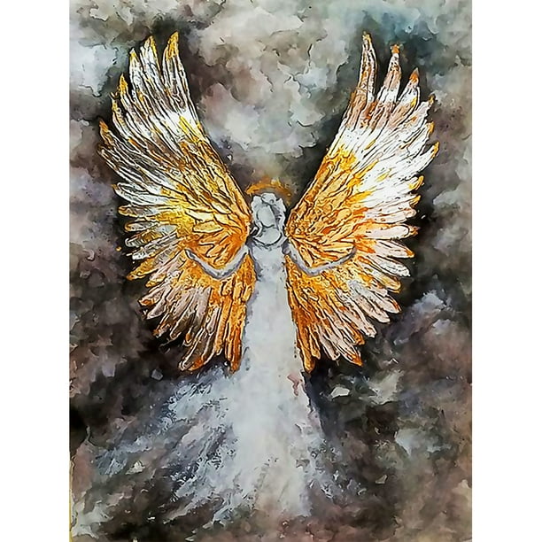 Pintura Taladro Diamante (DE9535) DIY 5D Angel Kit Dibujo Redondo Completo (G166 22 Color) 30x40cm FLhrweasw Nuevo